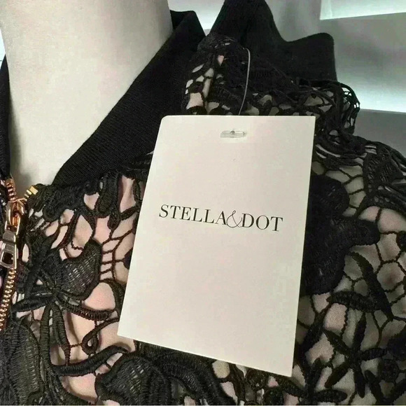 Stella & Dot Lace and Satin Bomber Jacket - Picture 7 of 9